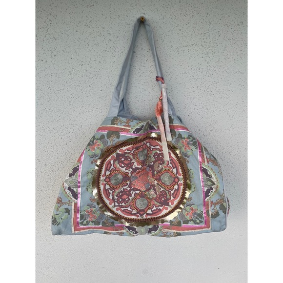Debbie Katz Handbags - Debbie Katz South Beach Boho Embroidered Tote Bag Colorful Floral Pattern